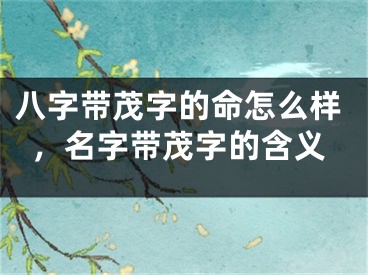 八字带茂字的命怎么样，名字带茂字的含义