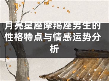 月亮星座摩羯座男生的性格特点与情感运势分析