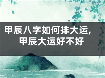 甲辰八字如何排大运,甲辰大运好不好