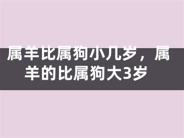 属羊比属狗小几岁，属羊的比属狗大3岁