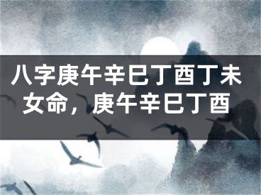 八字庚午辛巳丁酉丁未女命,庚午辛巳丁酉