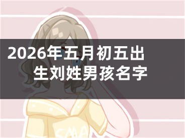2026年五月初五出生刘姓男孩名字