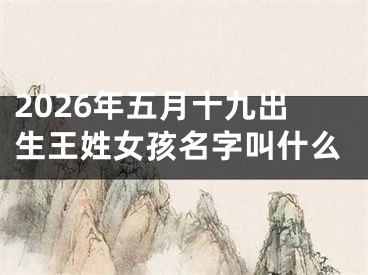 2026年五月十九出生王姓女孩名字叫什么
