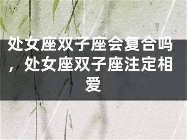 处女座双子座会复合吗，处女座双子座注定相爱