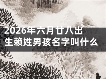 2026年六月廿八出生赖姓男孩名字叫什么