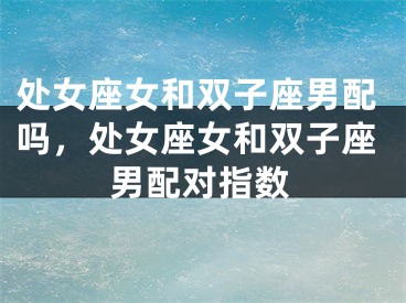 处女座女和双子座男配吗，处女座女和双子座男配对指数