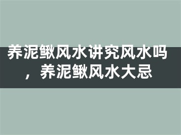 养泥鳅风水讲究风水吗，养泥鳅风水大忌