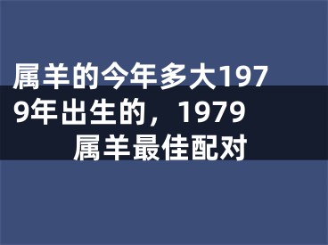 属羊的今年多大1979年出生的，1979属羊最佳配对