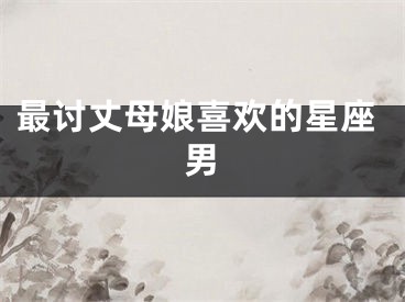 最讨丈母娘喜欢的星座男