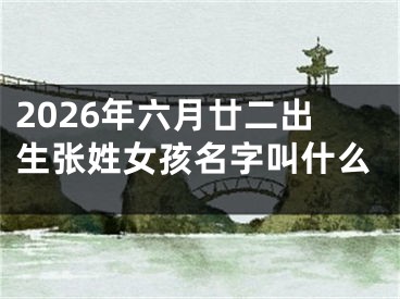 2026年六月廿二出生张姓女孩名字叫什么