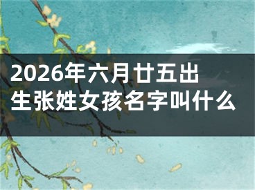2026年六月廿五出生张姓女孩名字叫什么