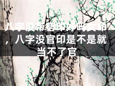 八字没带官印好吗女命，八字没官印是不是就当不了官