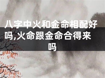 八字中火和金命相配好吗,火命跟金命合得来吗