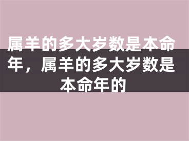 属羊的多大岁数是本命年，属羊的多大岁数是本命年的