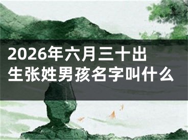2026年六月三十出生张姓男孩名字叫什么