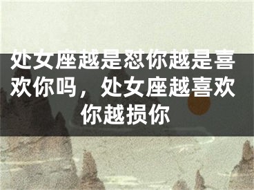 处女座越是怼你越是喜欢你吗，处女座越喜欢你越损你
