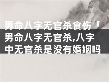 男命八字无官杀食伤「男命八字无官杀,八字中无官杀是没有婚姻吗