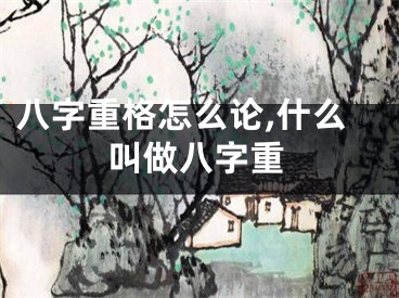 八字重格怎么论,什么叫做八字重
