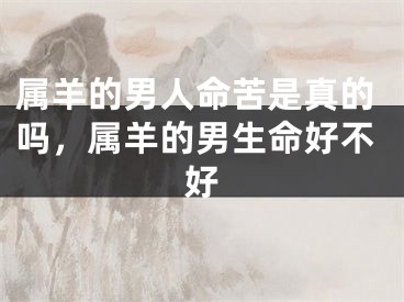 属羊的男人命苦是真的吗，属羊的男生命好不好
