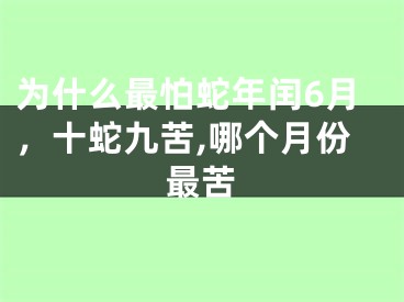 为什么最怕蛇年闰6月,十蛇九苦,哪个月份最苦