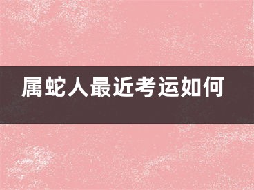 属蛇人最近考运如何
