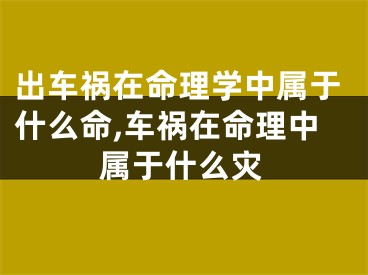 出车祸在命理学中属于什么命,车祸在命理中属于什么灾