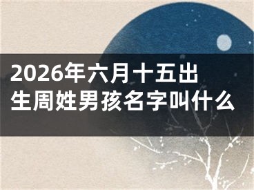 2026年六月十五出生周姓男孩名字叫什么